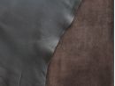 both sides of brown lambskin leather hide