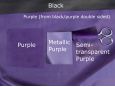 black and purple double sided latex material thumbnail image.