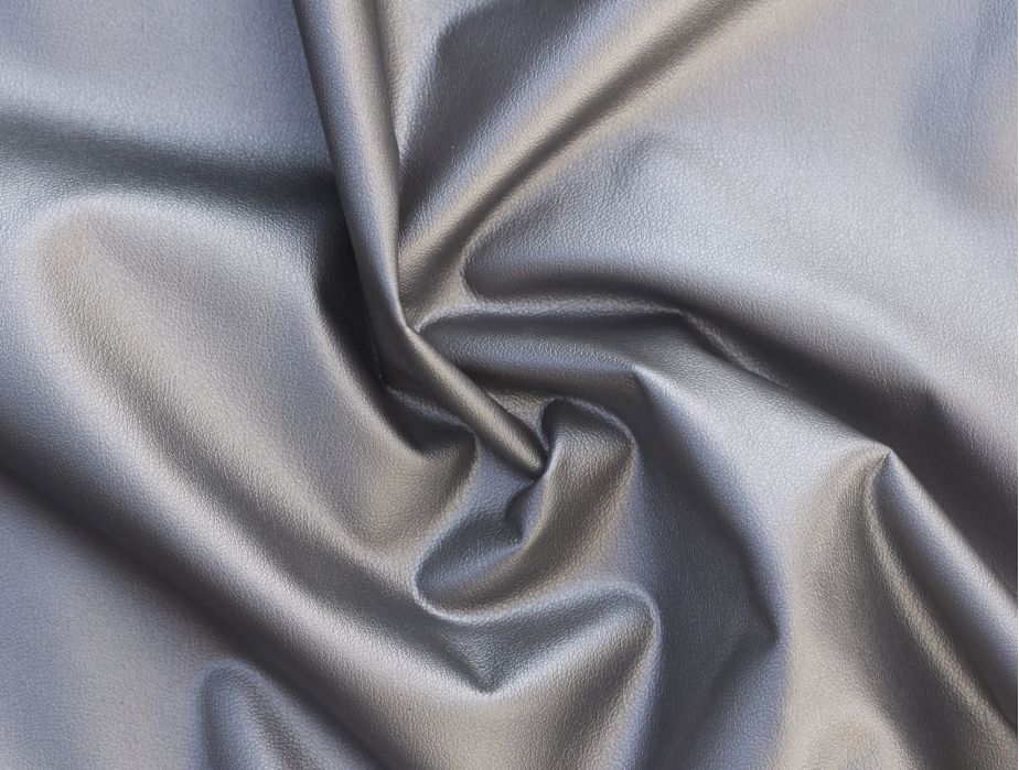Stretch Faux Leather Metal, Silver Faux Leather Fabric