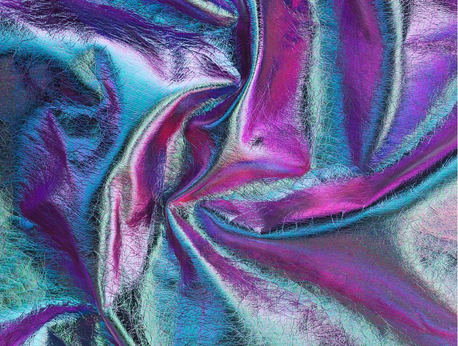 Mjtrends Faux Leather Iridescent Blue, Purple Faux Leather Fabric