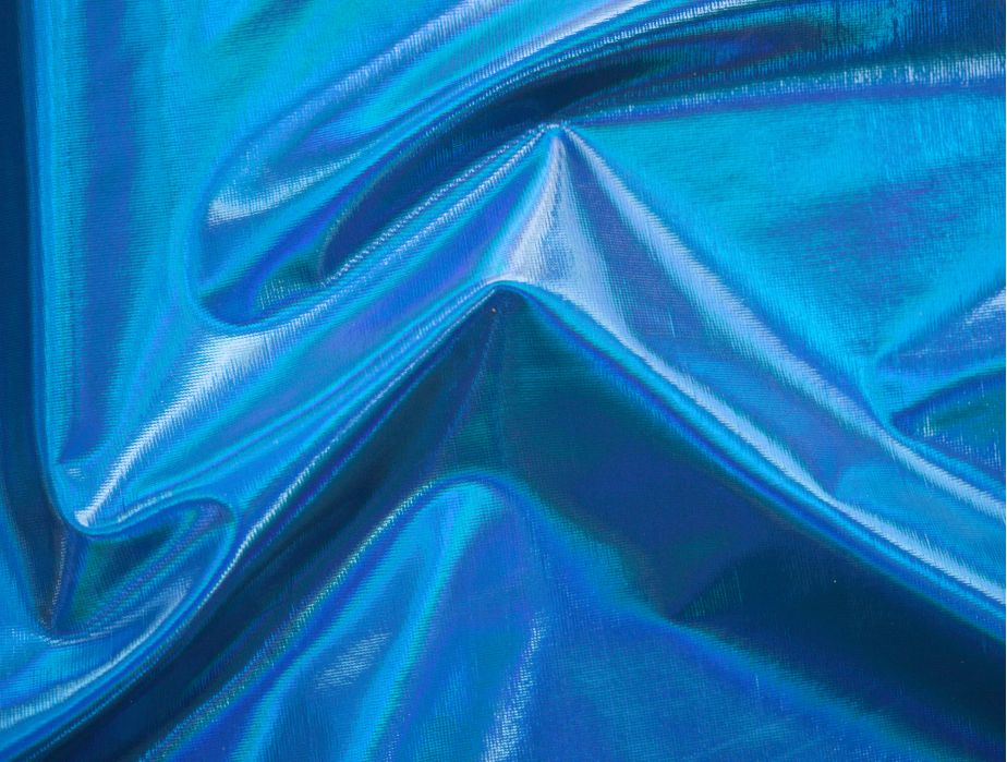 MJTrends: Metallic Foil Spandex: Iridescent Blue