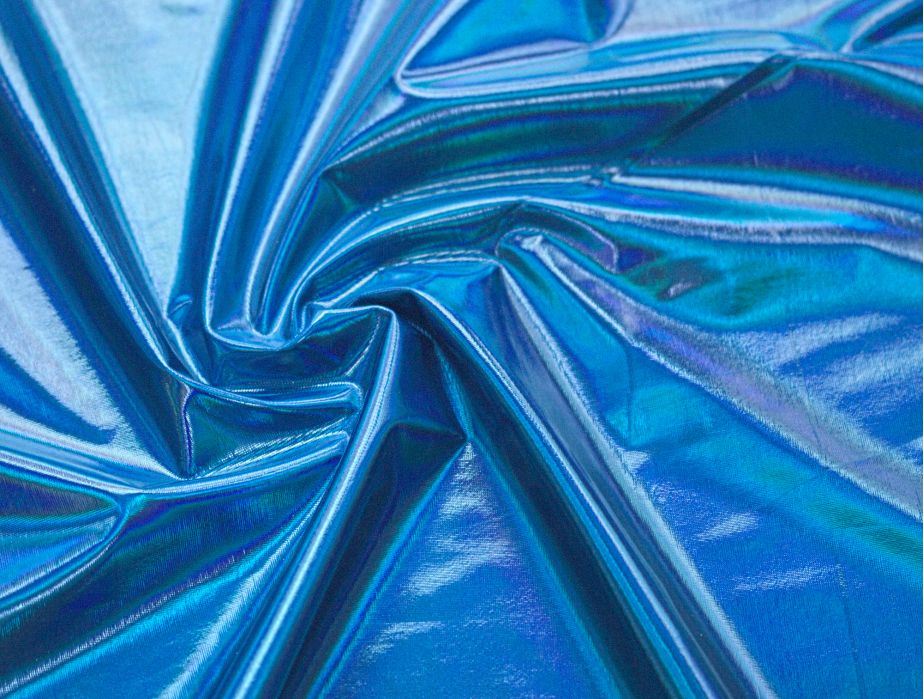 Metallic Foil Spandex: Iridescent Blue