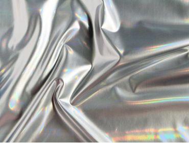 iridescent silver stretch vinyl fabric