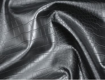 2 way stretch black crocodile snakeskin fabric