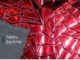 red reflective sewn on sequin vinyl fabric thumbnail image.