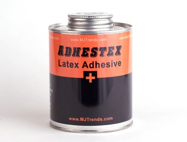 Adhesive for latex sheeting.