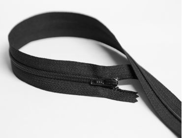 Black nylon ykk zipper.