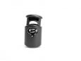 Black barrel shaped cord lock. thumbnail image.