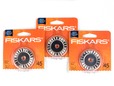 Group shot of Fiskars rotary cutter pinking blades. thumbnail image.