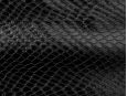 Closeup shot of black snakeskin fabric. thumbnail image.