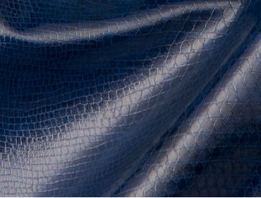 Blue faux snakeskin fabric.