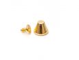 Gold mushroom top flat headed spike for clothing, shoes, bags, and more. thumbnail image.