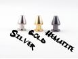 Silver versus gold versus hematite colored spikes. thumbnail image.