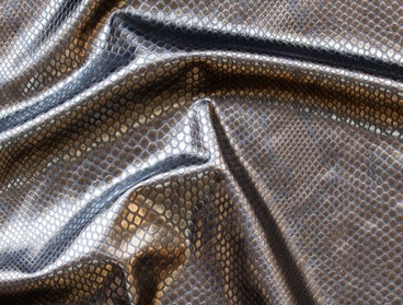 Metallic bronze gold faux snakeskin fabric