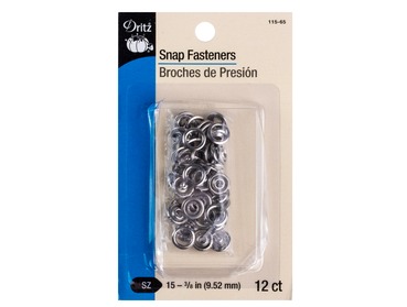 Dritz silver snap fasteners for shirts, blouses, onesies, etc.