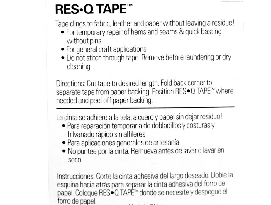 Dritz Res Q Double-Sided Clear Adhesive Tape- 3/4''W x 5yds