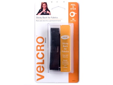 Peel and stick velcro for fabric.