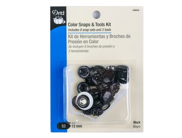 Dritz black snaps with snap tool included.