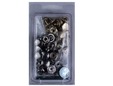 Tandy silver and brass heavy duty snaps. thumbnail image.