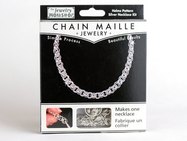 Chain maille necklace kit with Helms pattern.