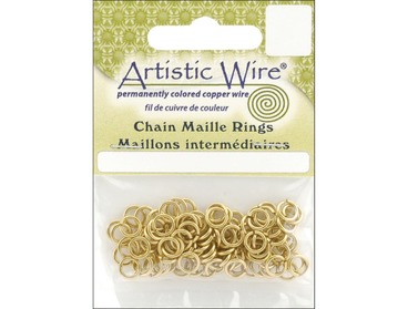 Brass chain maille jump rings.