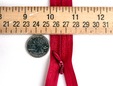Burgundy red 27 inch invisible nylon zipper. thumbnail image.