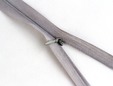 Grey nylon invisible zipper. thumbnail image.