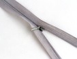 20 inch nylon teeth grey zipper. thumbnail image.