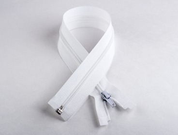 White nylon non-separating 14 inch zipper.