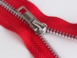 7 inch red aluminum non-separating zipper. thumbnail image.