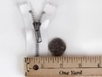 White zipper with aluminum teeth macro shot to show scale. thumbnail image.