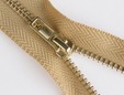 Gold 7 inch zipper with brass teeth. thumbnail image.