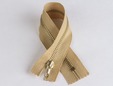 Non-separating 9 inch gold zipper with brass teeth. thumbnail image.