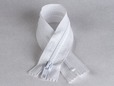 10 inch white zipper with plastic teeth. thumbnail image.