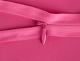 Hot pink zipper nylon teeth shown on matching pink fabric. thumbnail image.