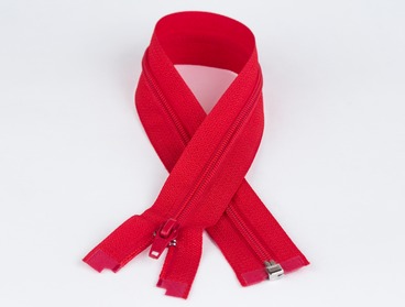 22 inch red nylon non-separating zipper.