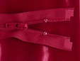 Blood red zipper shown with matchin fabric. thumbnail image.