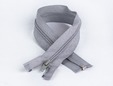 14 inch grey separating zipper with nylon teeth. thumbnail image.