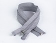 20 inch grey separating zipper with nylon teeth. thumbnail image.