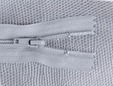 Light grey zipper shown on matching silver fabric. thumbnail image.