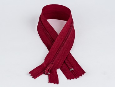 10 inch burgundy red non-separating nylon zipper.