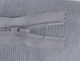 7 inch grey zipper with nylon teeth. thumbnail image.