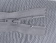 12 inch grey zipper with nylon teeth. thumbnail image.