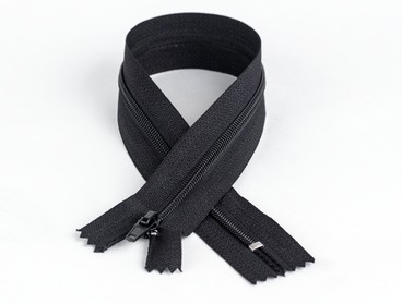 Black 36 inch non-separating nylon zipper.