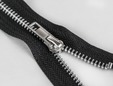 16 inch black non-separating aluminum silver teeth zipper. thumbnail image.
