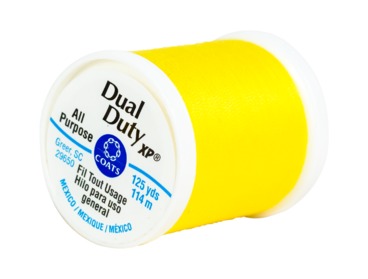 Yellow all purpose thread.  Dual Duty XP by Coats and Clark.