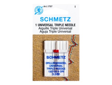 Schmetz triple need for top-stitching.