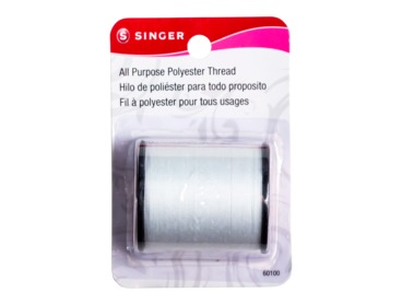 Polyester white all-purpose sewing thread.