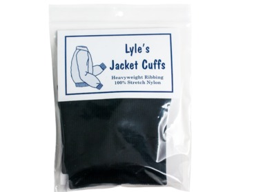 Black nylon cuffs for outdoor wear, jackets, leggings, coats, etc.