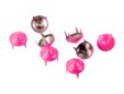 Hot pink short cone studs for jeans, jackets, bags, hats. thumbnail image.